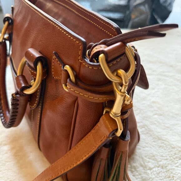 Dooney & Bourke Florentine Leather Satchel Saddle Shoulder Bag Quiet Luxury - Picture 7 of 16